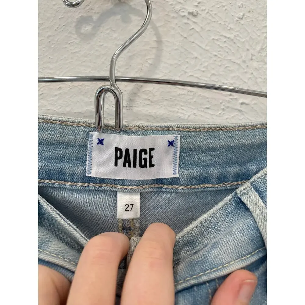 Paige Colette Crop Flare Jeans Size 27 Light Blue - Picture 3 of 7